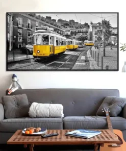Photography Retro Yellow Bus, Wall Art