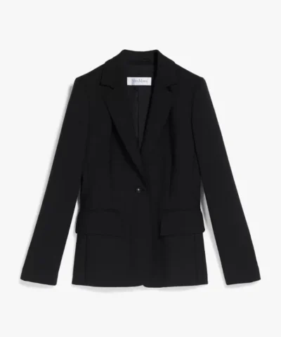 Max Mara Eva One-Button Front Peak-Lapel Wool Jacket