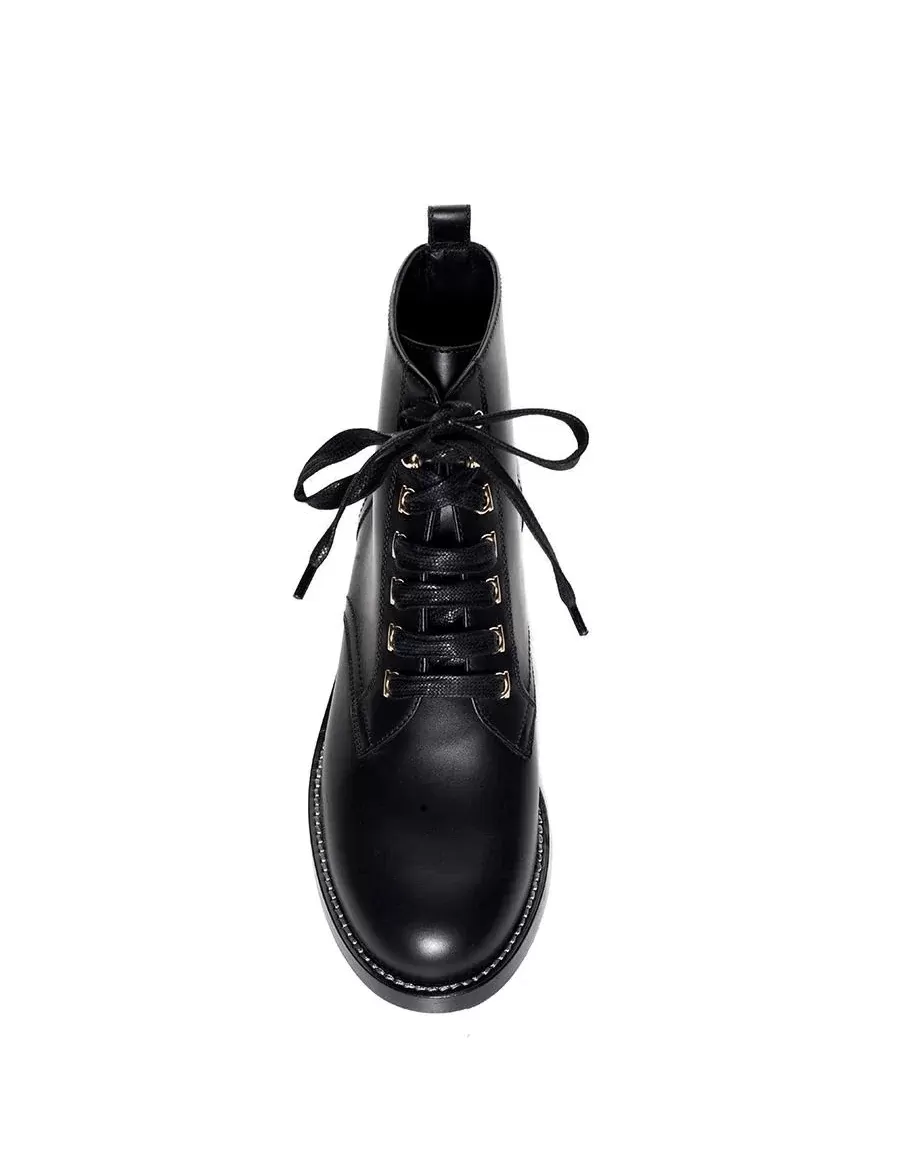 Salvatore Ferragamo Trieste Lace Up Booties, Black