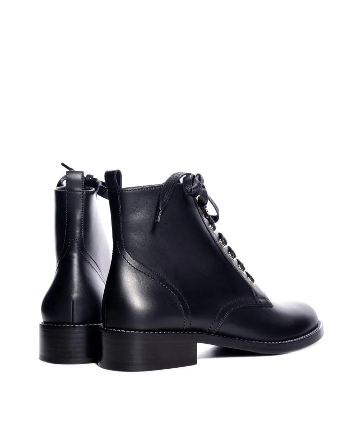 Salvatore Ferragamo Trieste Lace Up Booties, Black
