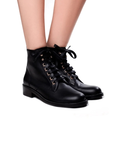 Salvatore Ferragamo Trieste Lace Up Booties, Black