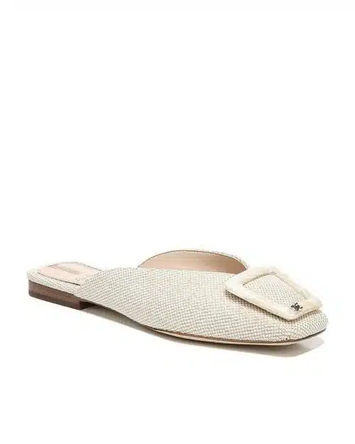 Sam Edelman Lavina Buckle Mule In Natural Linen