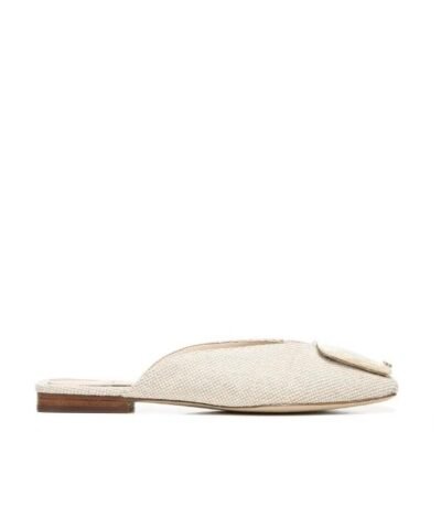 Sam Edelman Lavina Buckle Mule In Natural Linen