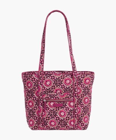 Vera Bradley Iconic Small Vera Tote in Raspberry Medallion