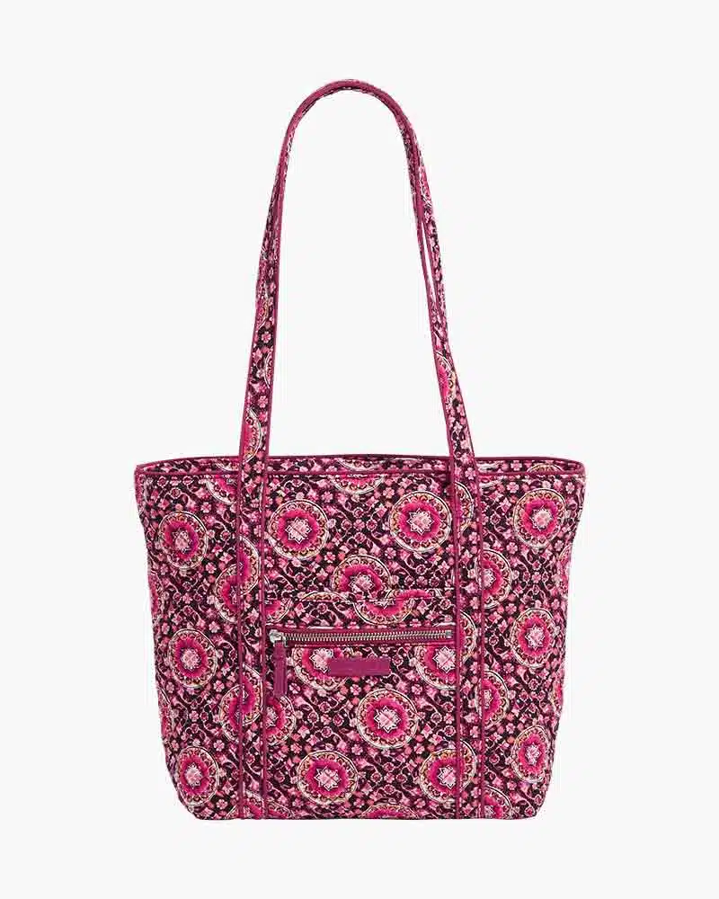 Vera Bradley Iconic Small Vera Tote in Raspberry Medallion