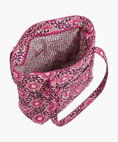 Vera Bradley Iconic Small Vera Tote in Raspberry Medallion