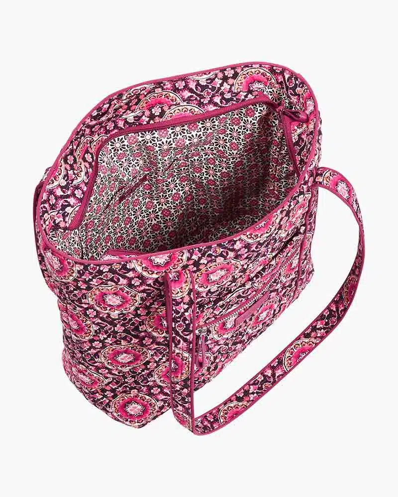 Vera Bradley Iconic Small Vera Tote in Raspberry Medallion