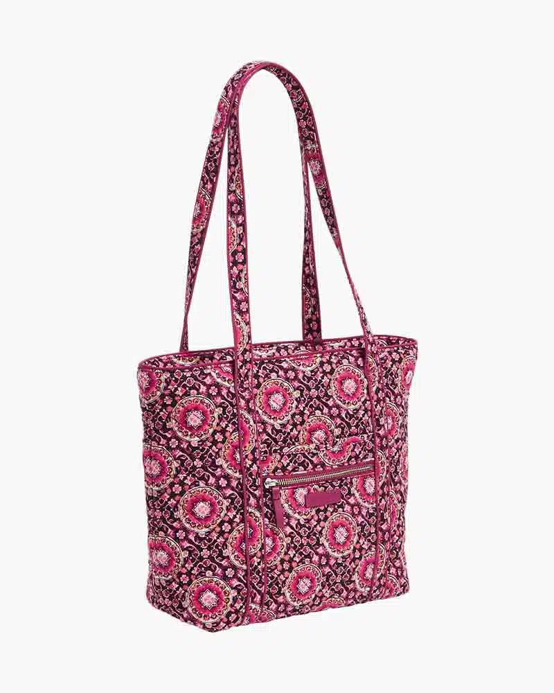 Vera Bradley Iconic Small Vera Tote in Raspberry Medallion