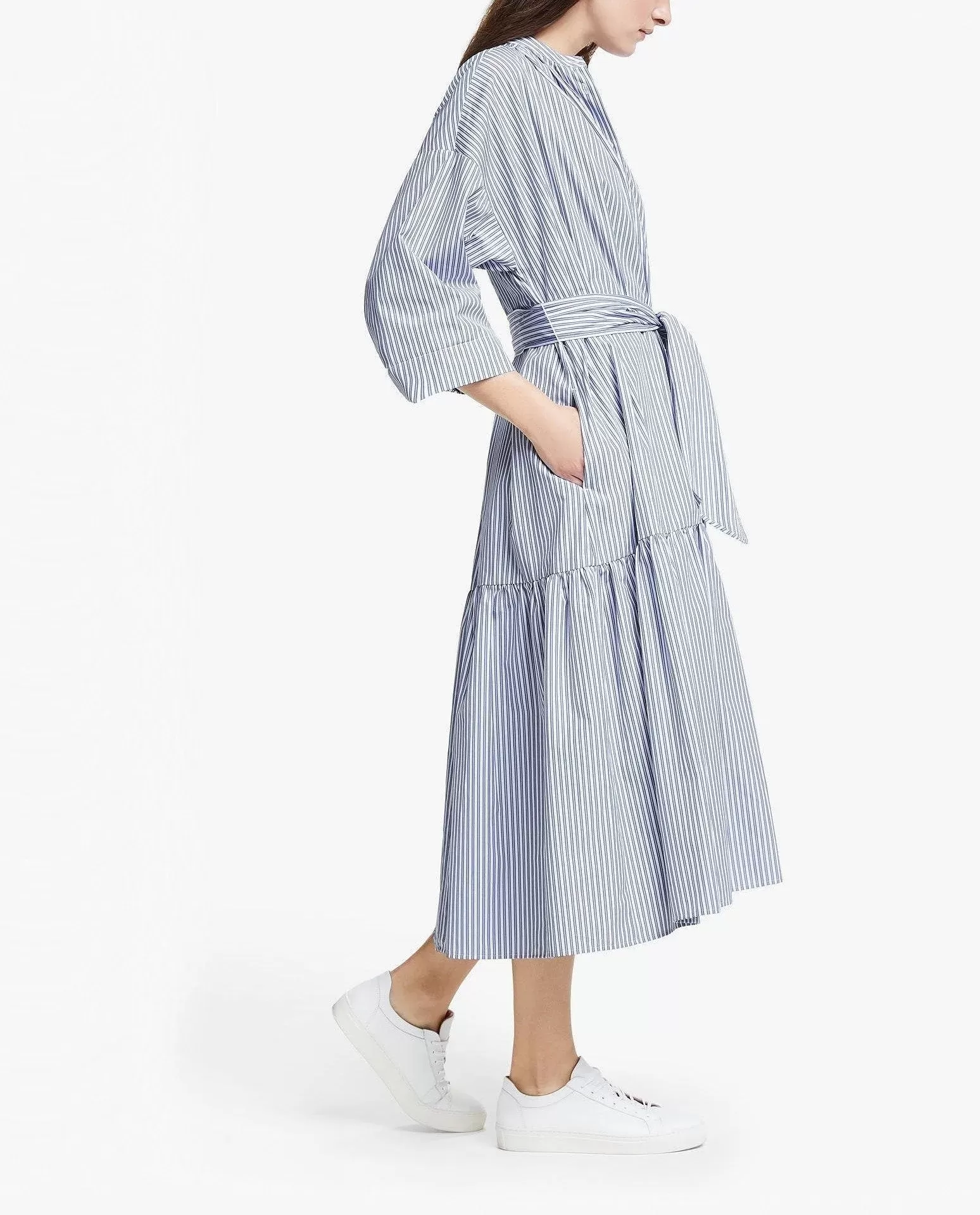 Max Mara Weekend Nerina Stripe Dress, Light Blue