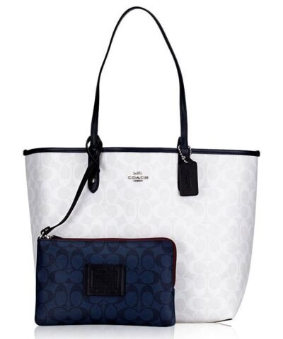 Coach Reversible Blocked Signature Tote+Wristlet