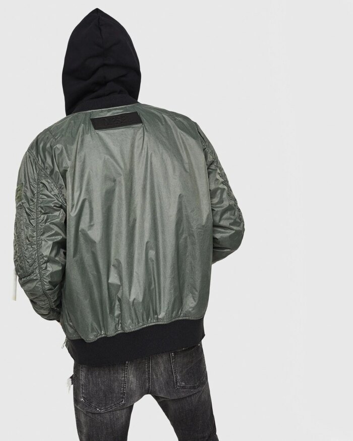 Diesel J-TOSHIO Bomber Jacket With Large Zipped Pockets