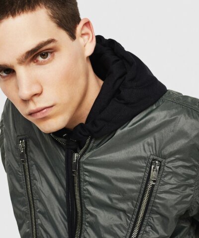 Diesel J-TOSHIO Bomber Jacket With Large Zipped Pockets