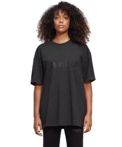 Essentials Boxy T-Shirt Applique Logo Black