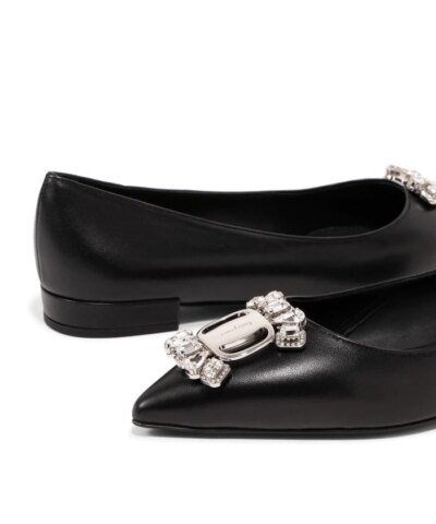Salvatore Ferragamo Hailey Crystal Vara Ballerina Flats