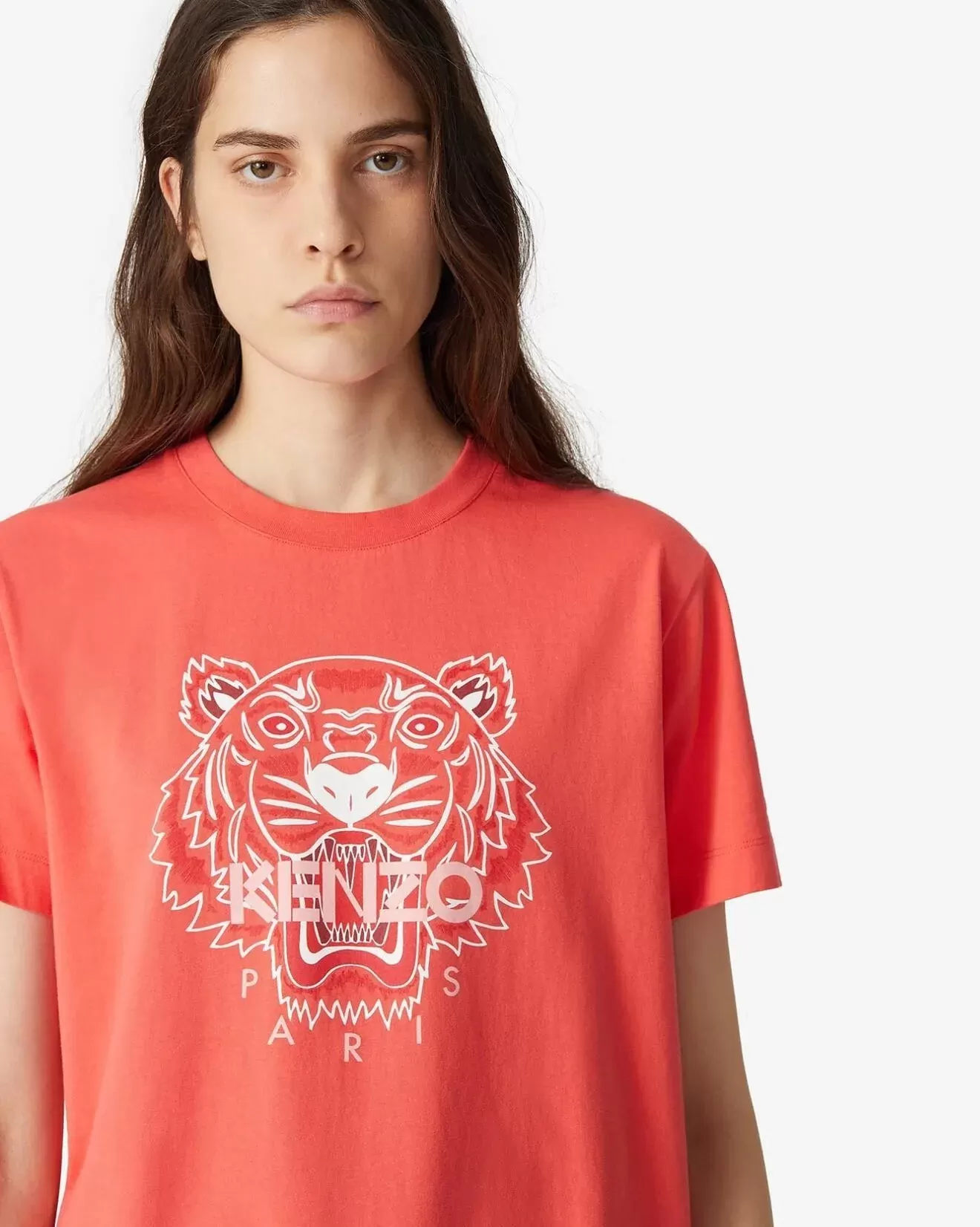 Kenzo Red Orange Tiger T-Shirt Dress