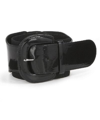 Lauren Ralph Lauren Wide Patent and Elastic Stretch Belt
