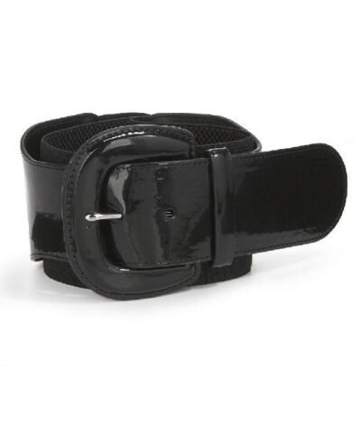 Lauren Ralph Lauren Wide Patent and Elastic Stretch Belt