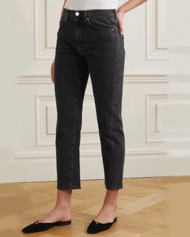Totême Original Black High-Rise Straight-Leg Jeans