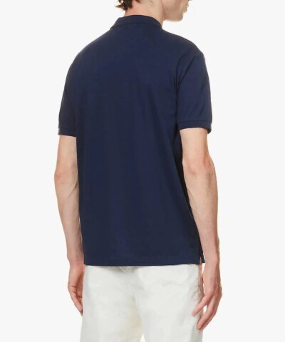 Emporio Armani Emoji Recycle-Appliqué Cotton-Piqué Polo Shirt