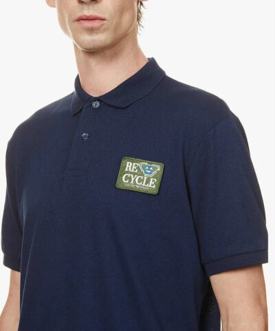 Emporio Armani Emoji Recycle-Appliqué Cotton-Piqué Polo Shirt