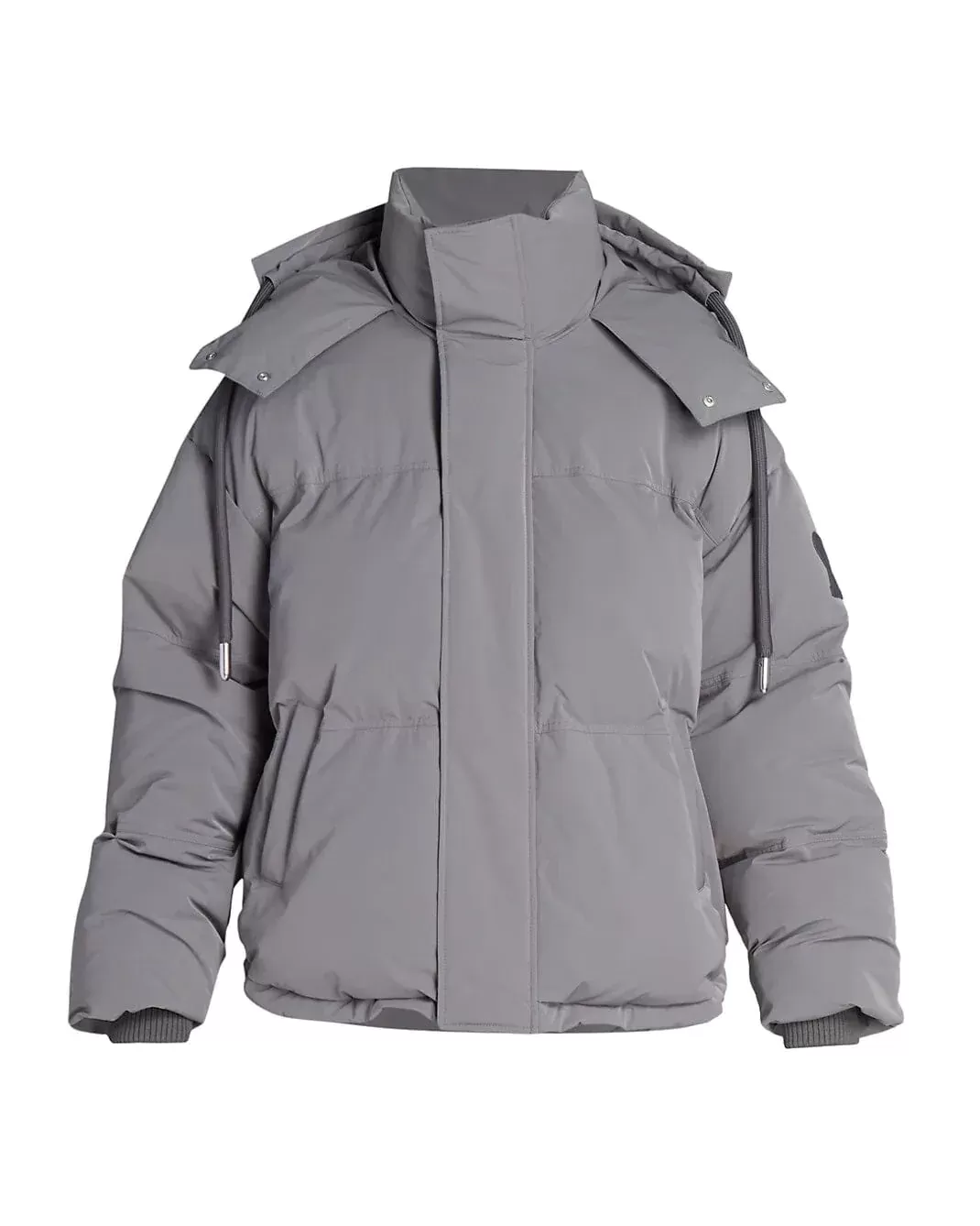 Ami Paris Men's Grey Hooded Down Jacket