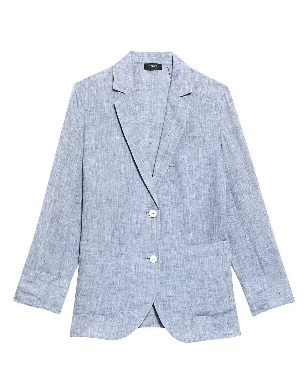 Theory Hemp Single-Breasted Jacket