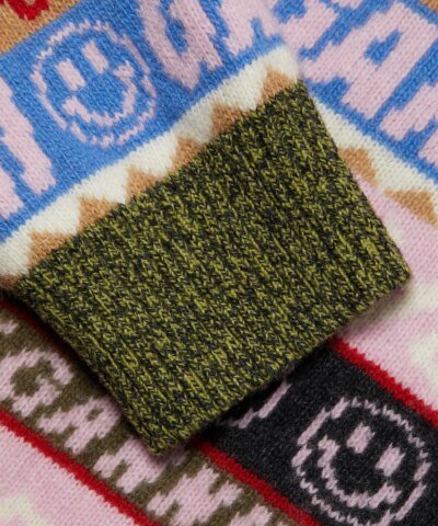 GANNI Wool Blend Logo Cardigan