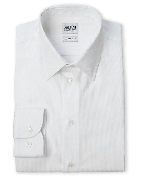 Armani Collezioni Modern Fit Shirt, White Stripe