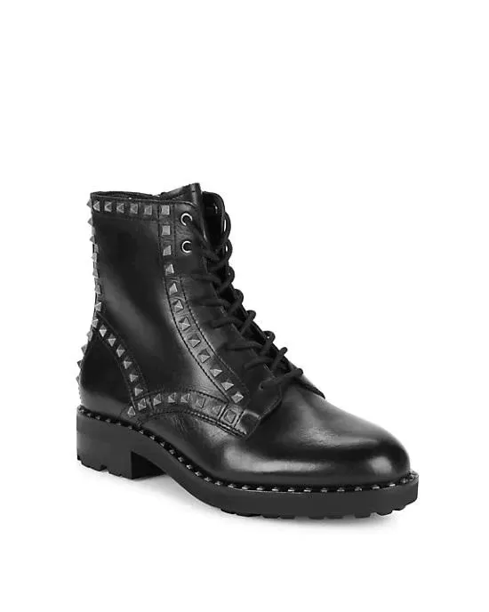 Ash Wolf Studded Leather Combat Boots