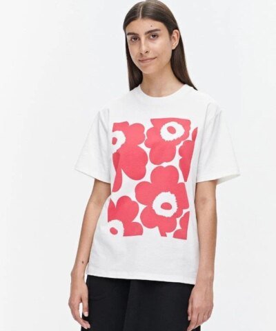 Marimekko Liuske Unikko Placement T-Shirt, Pink