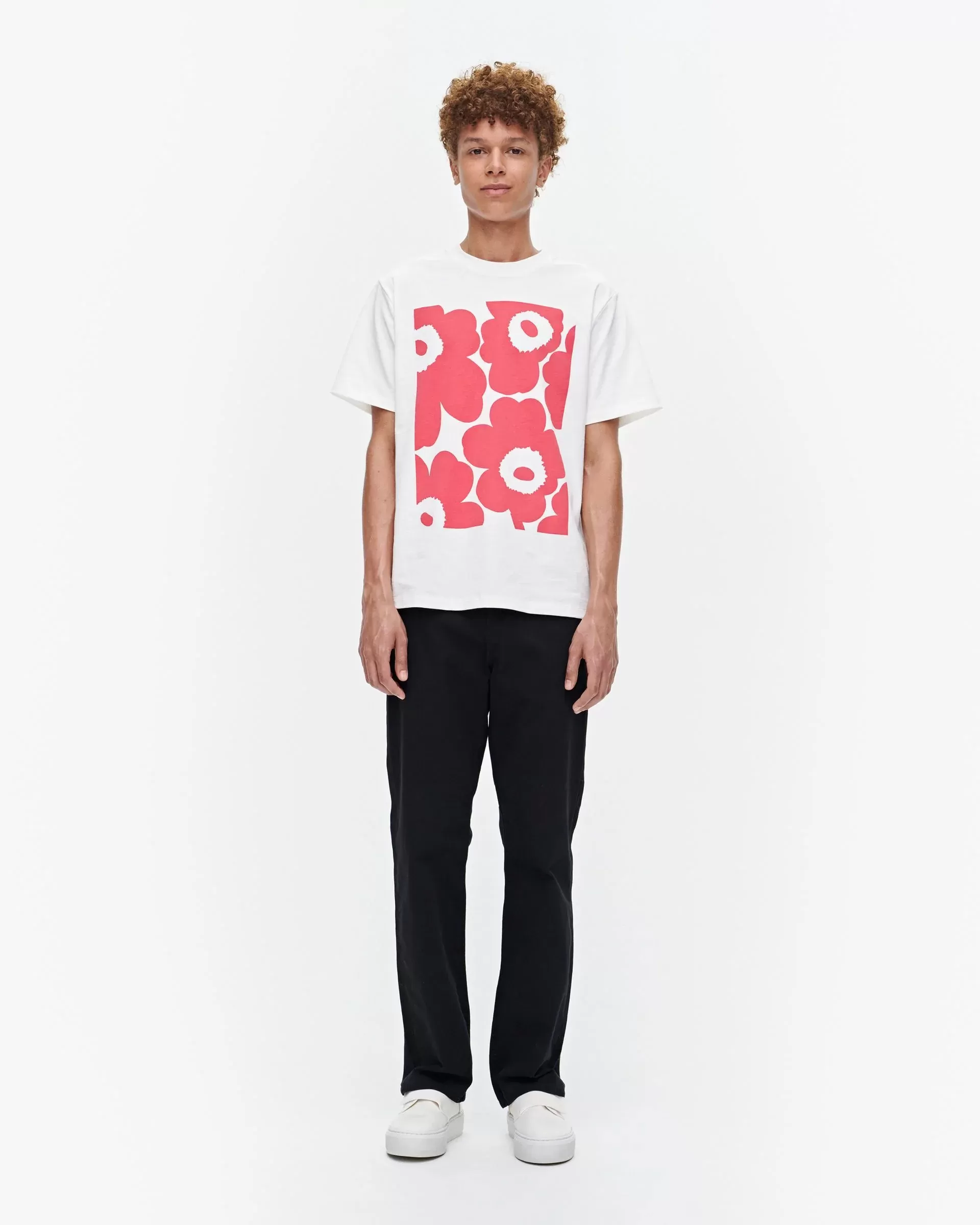 Marimekko Liuske Unikko Placement T-Shirt, Pink