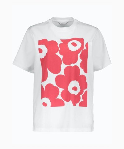 Marimekko Liuske Unikko Placement T-Shirt, Pink
