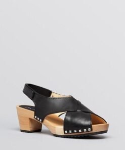 DKNY Women's Black Platform Clog Sandals Cadence