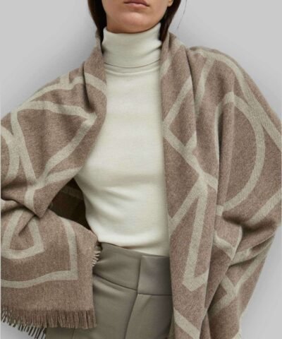 TOTÊME Como Scarf Tobacco Monogram