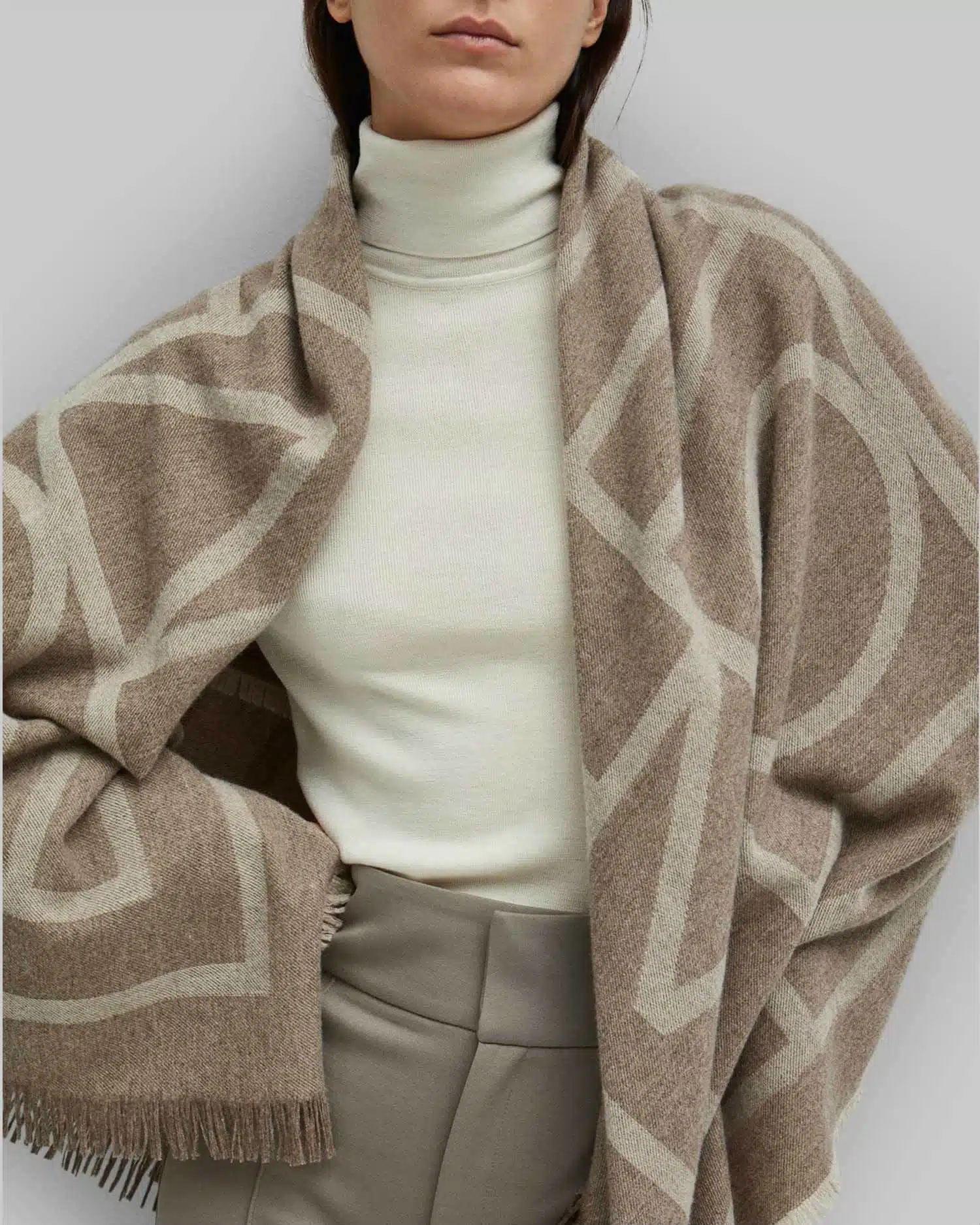 TOTÊME Como Scarf Tobacco Monogram