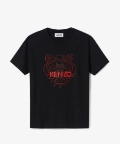 Kenzo Embroidered Tiger Loose T-Shirt, Black
