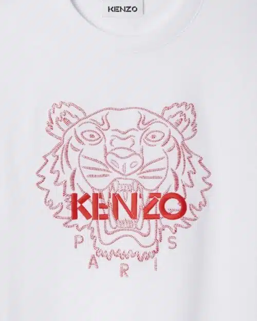 Kenzo Embroidered Tiger Loose T-Shirt, White