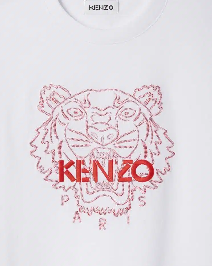 Kenzo Embroidered Tiger Loose T-Shirt, White