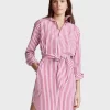 Polo Ralph Lauren Belted Striped Shirt Dress