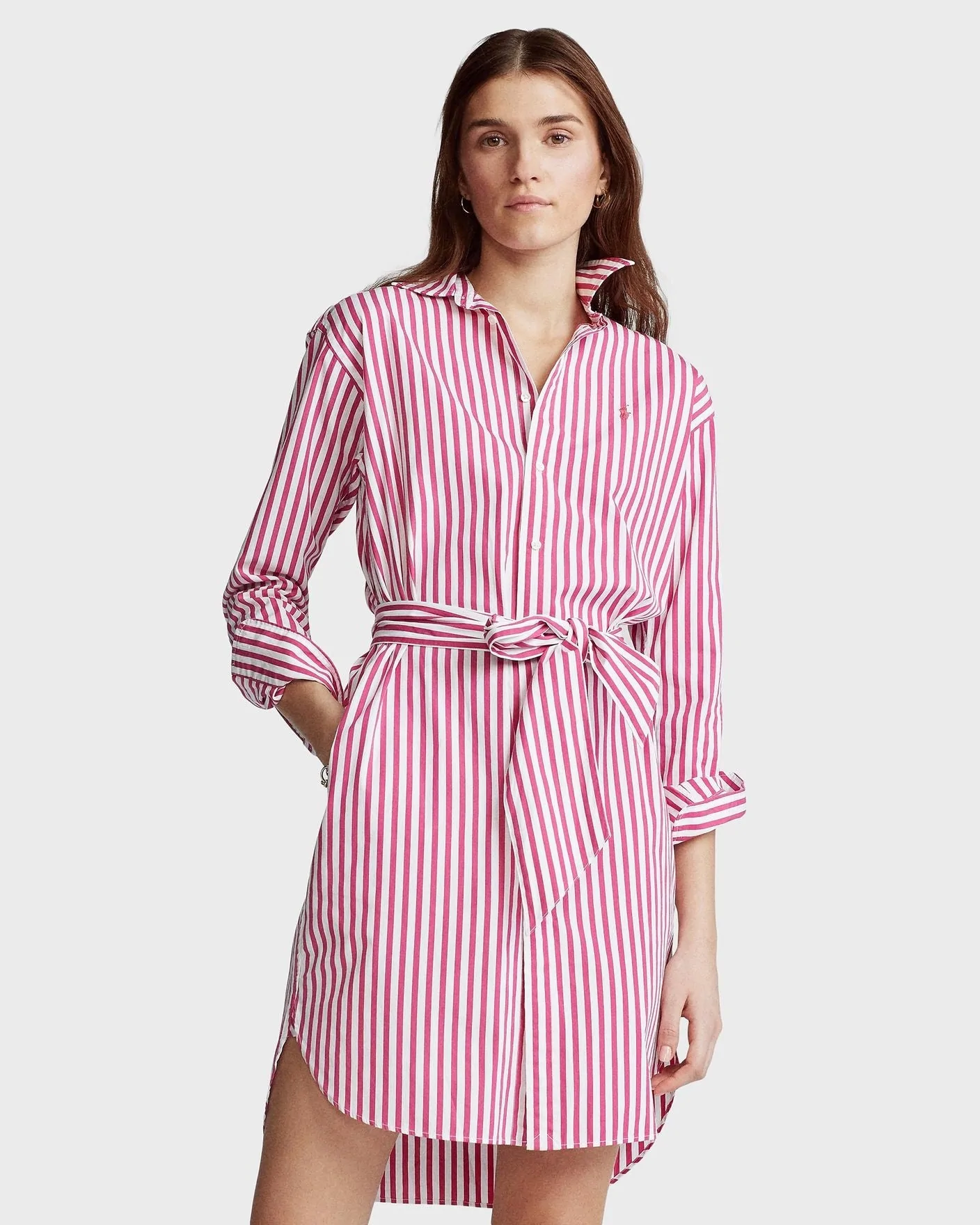 Polo Ralph Lauren Belted Striped Shirt Dress