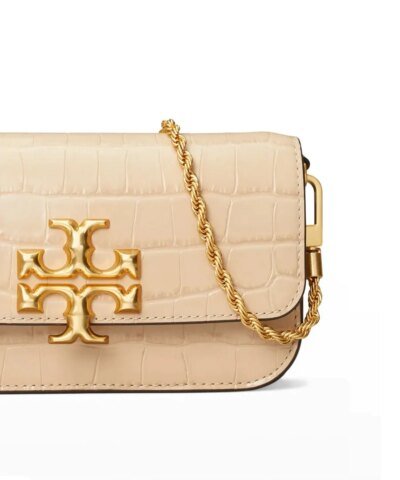 Tory Burch Eleanor Crocodile-Embossed Phone Crossbody Bag