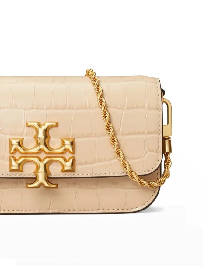 Tory Burch Eleanor Crocodile-Embossed Phone Crossbody Bag