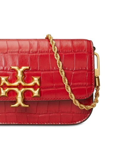Tory Burch Eleanor Crocodile-Embossed Phone Crossbody Bag