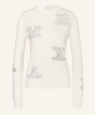 Max Mara MIA Embellished Logo Cashmere Sweater