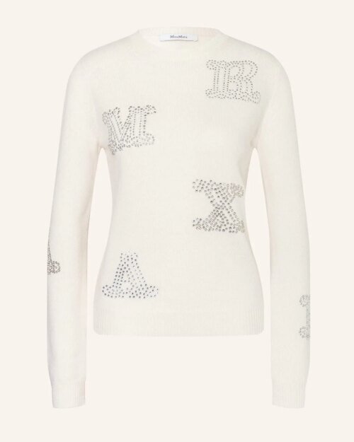 Max Mara MIA Embellished Logo Cashmere Sweater