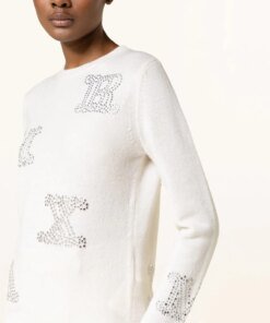 Max Mara MIA Embellished Logo Cashmere Sweater