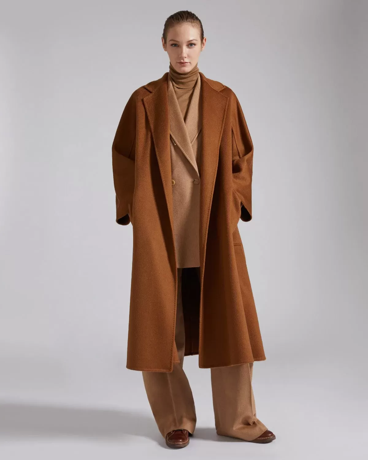 Max Mara Labbro Relaxed-Fit Cashmere Coat In Tobacco