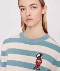 Bella Freud Women's Mythical Bunny Stripe Jumper - Blue Ivory