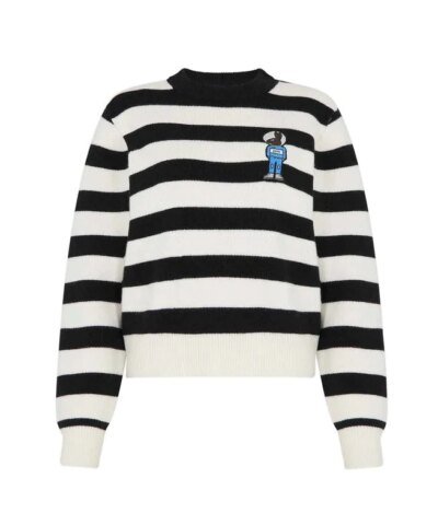 Bella Freud Women's Mythical Bunny Stripe Jumper - Black Ivory
