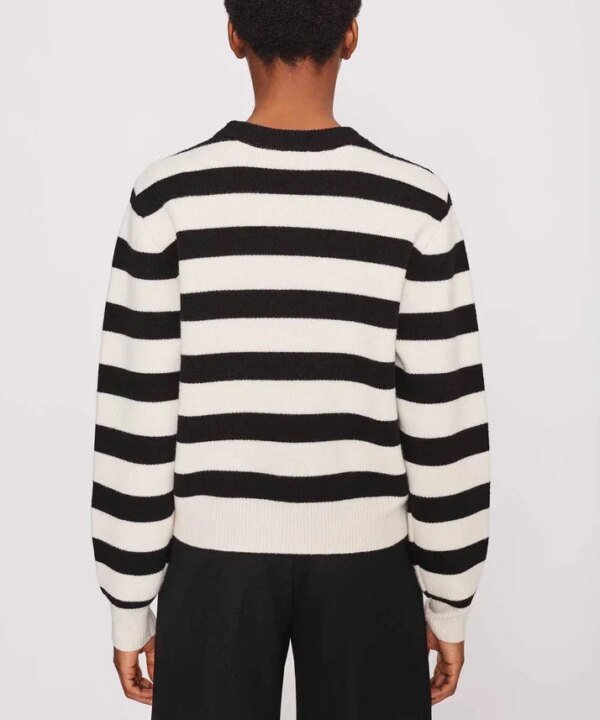 Bella Freud Women's Mythical Bunny Stripe Jumper - Black Ivory